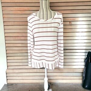 PAPER Crane waffle weave top, size L, lightweight, side slits with bow ties